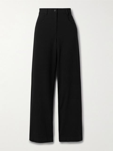 MATTEAU Wool-blend crepe straight-leg pants Black
