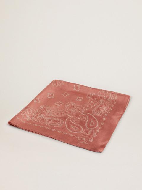 Golden Goose Old-rose-colored Golden Collection scarf with paisley pattern