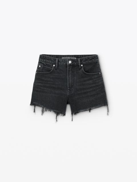 Alexander Wang Bite High Rise Denim Short with logo pocket