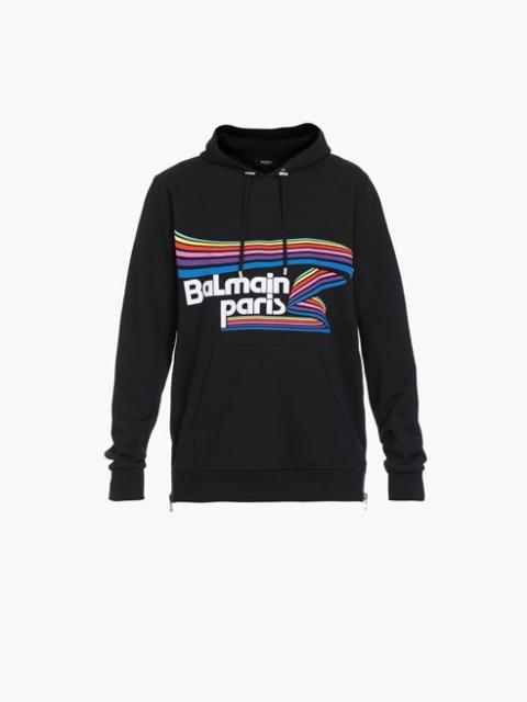 Balmain Sudadera oversize de algodón con logotipo de Balmain Paris multicolor