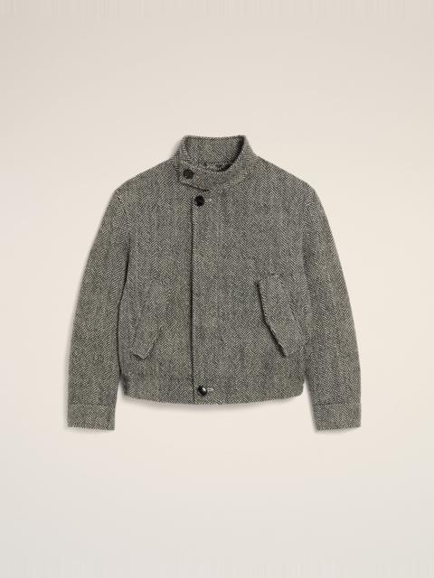 AMI Paris BLACK WOOL PADDED HARRINGTON JACKET