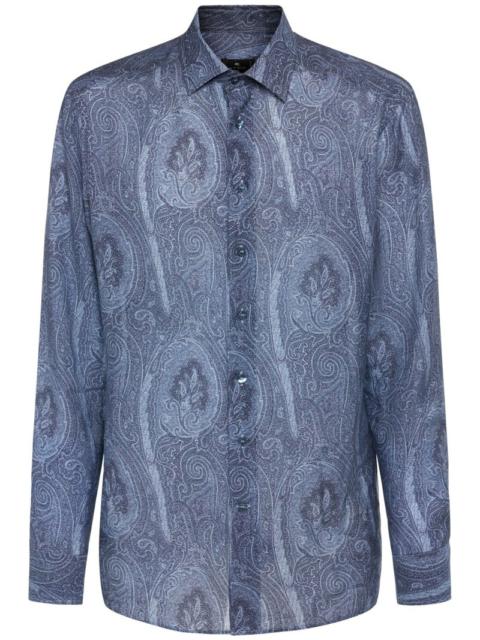 Paisley print lyocell & silk shirt