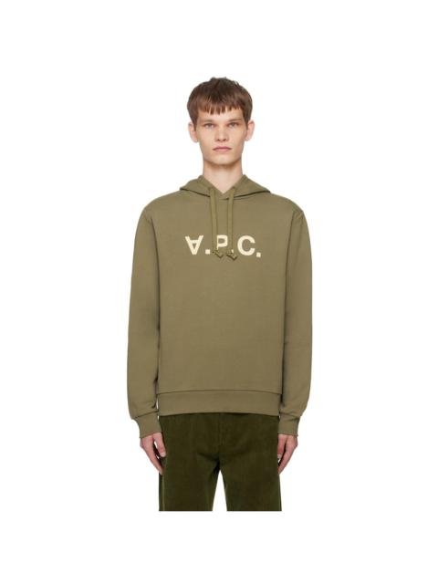 A.P.C. Khaki Standard Grand 'V.P.C.' Hoodie | REVERSIBLE