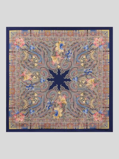 Etro SILK TWILL SCARF WITH FLORAL PAISLEY AND MEDALLION MOTIF