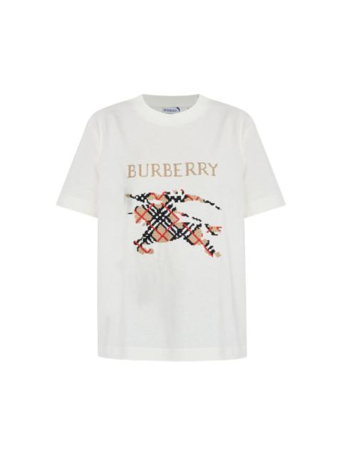 check-motif graphic T-shirt