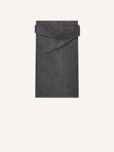 courrèges DOUBLE BELT DENIM SKIRT
