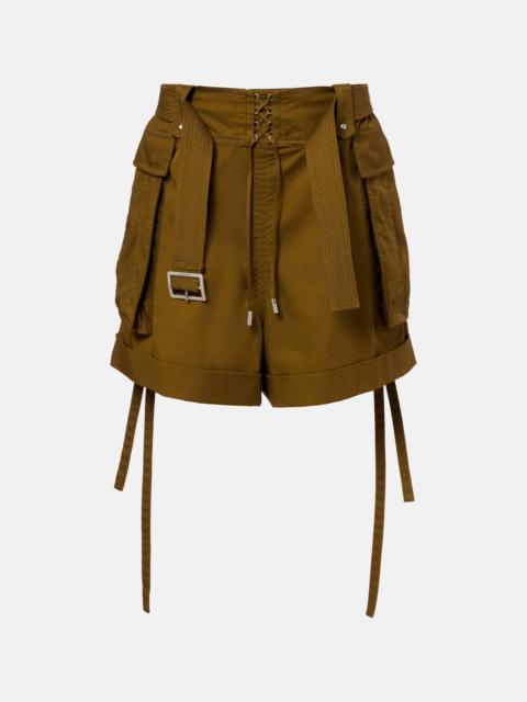 Alexander McQueen Belted cotton shorts