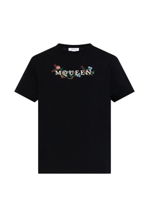 Alexander McQueen logo-print embroidered T-shirt