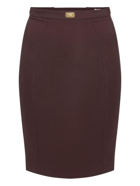 ELISABETTA FRANCHI logo-plaque criss-cross skirt