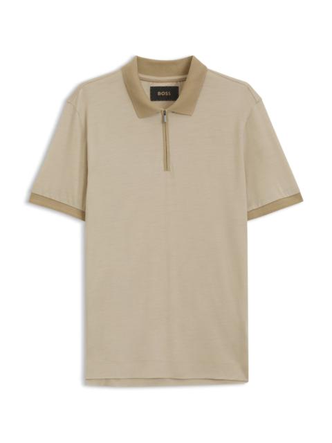 BOSS REGULAR-FIT POLO SHIRT IN WOOL WITH ZIPPER PLACKET