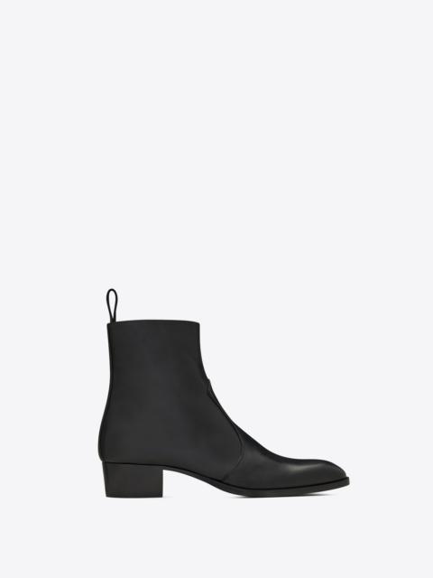 SAINT LAURENT wyatt zipped boots in smooth leather
