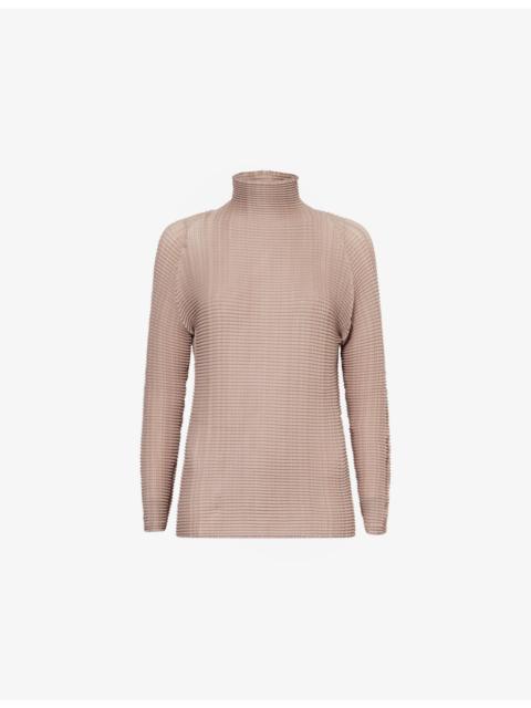 ISSEY MIYAKE Wooly Pleats-66 Long-Sleeve Knitted Top