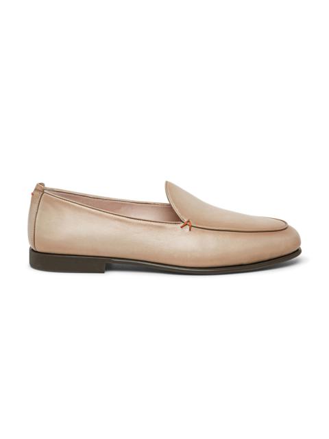 Santoni Men's beige leather loafer