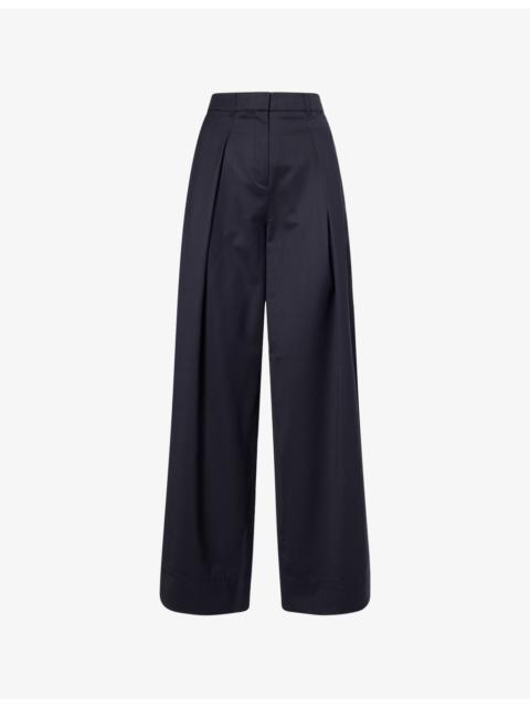 ME+EM Extreme Tapered-Leg Pleated Wool Trousers