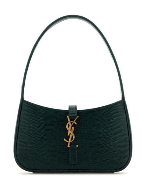 【関税&送料込】Saint Laurent Bottle Green Leather Mini Le 5 SAINT LAURENT Saint Laurent Woman Bottle Green Leather Mini