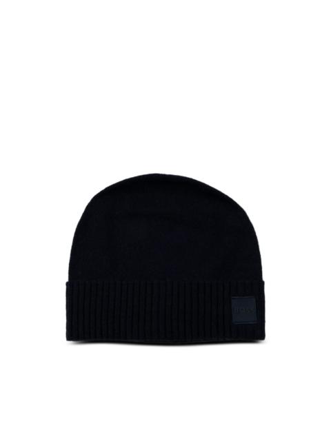 BOSS logo-patch beanie hat