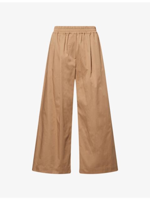 WEEKEND Max Mara Cropped Wide-Leg Cotton Trousers