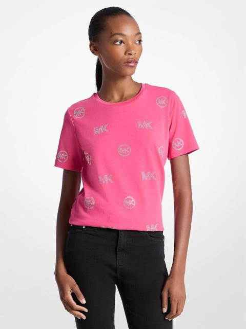 MICHAEL KORS Embellished Logo Cotton T-Shirt