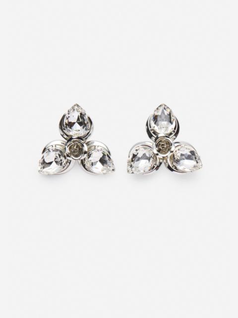 MAGDA BUTRYM Crystal flower stud earrings in silver