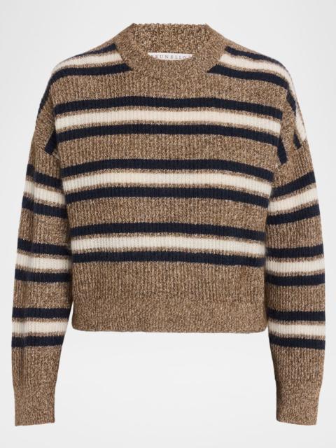Brunello Cucinelli Cashmere-Mohair Striped Sweater