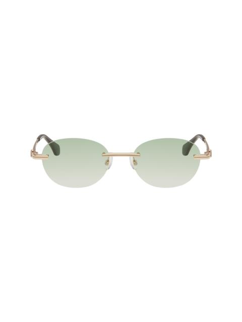 Palm Angels Gold Crystal Sunglasses