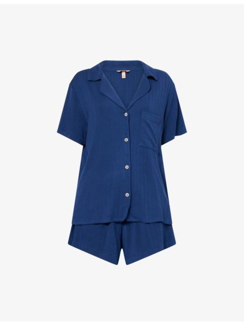 eberjey Gisele Ribbed Stretch-Woven Pyjama Set