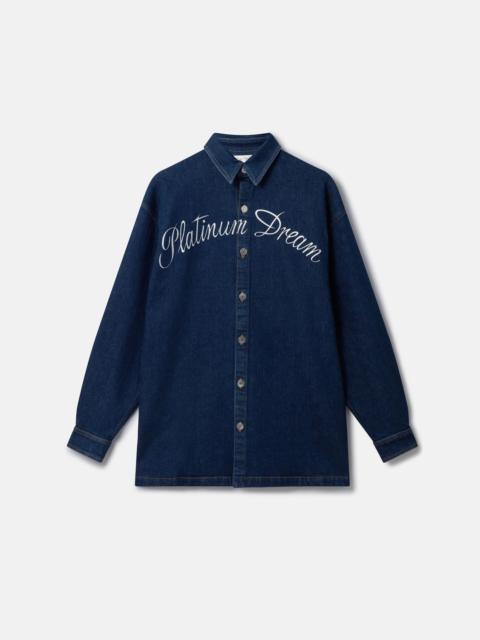 Stella McCartney Platinum Dream Embroidered Oversized Denim Shirt