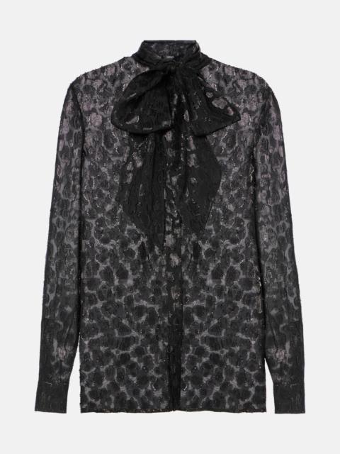 VERSACE Jacquard satin blouse