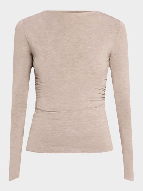 rag & bone Luca Draped Knit Long-Sleeve Top
