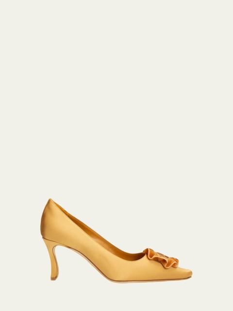 Manolo Blahnik 60mm Fortan Satin Pumps