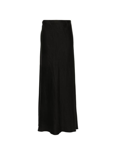 Theory linen blend midi skirt
