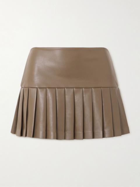 NORMA KAMALI Pleated vegan fabric mini skirt Brown