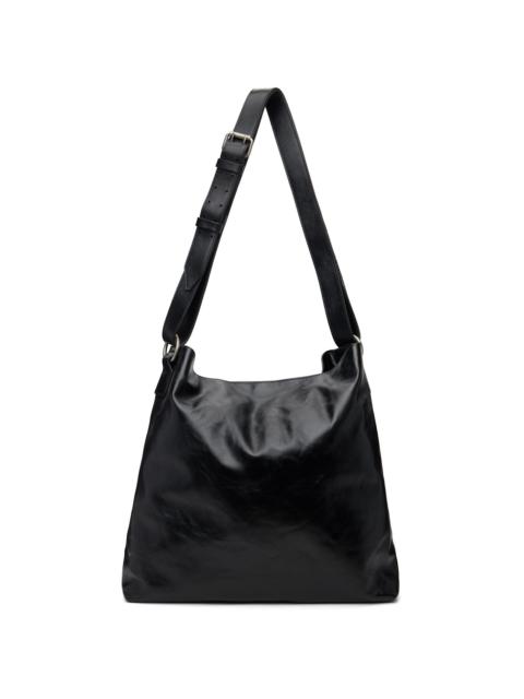 Dries Van Noten Black Leather Messenger Bag