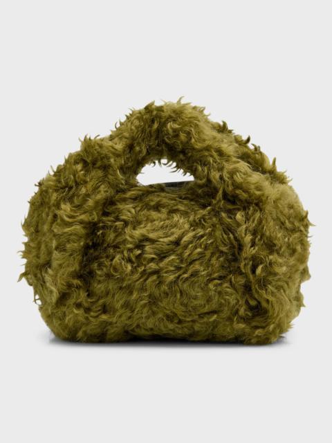 Dries Van Noten Twister Faux-Fur Top-Handle Bag