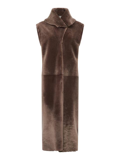 GABRIELA HEARST Smith Raw Cut Coat Liner in Mocha Shearling