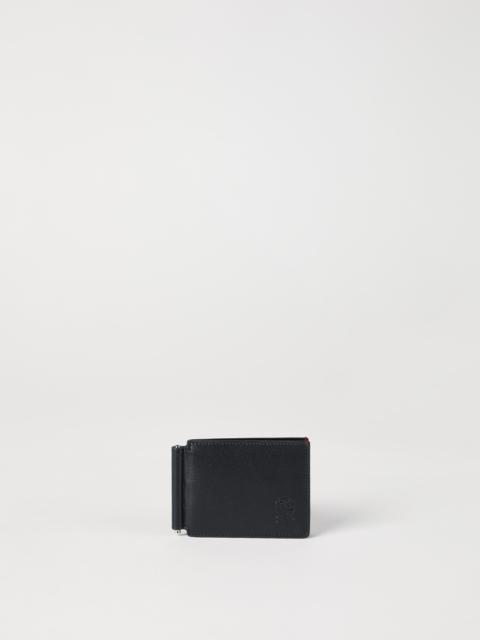 Brunello Cucinelli Grained leather money clip wallet