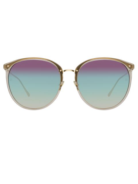 KINGS OVERSIZED SUNGLASSES IN TRUFFLE AND PURPLE