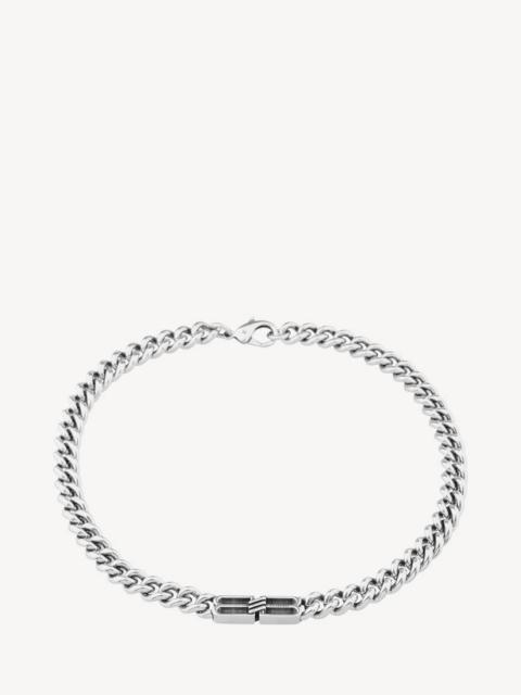 BALENCIAGA Bb Icon Gournette Necklace in Antique Silver