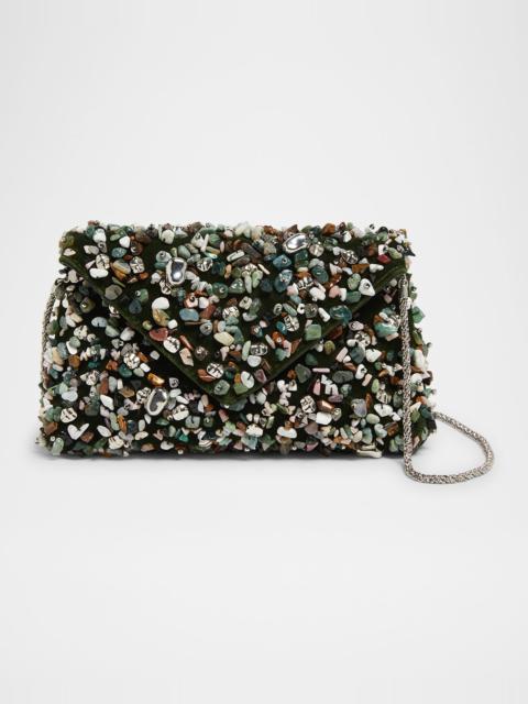 Dries Van Noten Stone-Embellished Envelope Clutch Bag
