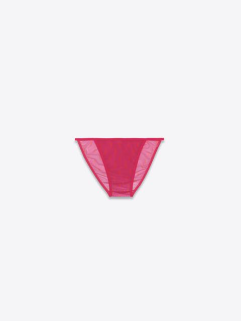 SAINT LAURENT monogram panties in tulle jersey