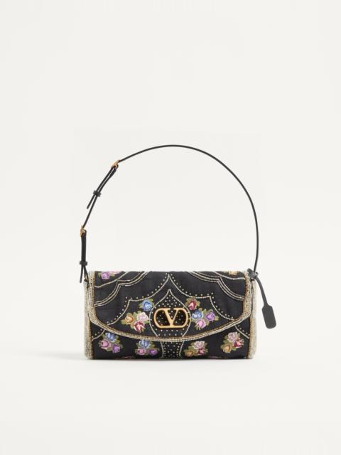 Valentino VALENTINO GARAVANI DEVAIN SMALL EMBROIDERED SHOULDER BAG