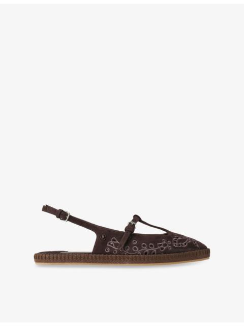 JIMMY CHOO Amiee Suede Flat Espadrilles