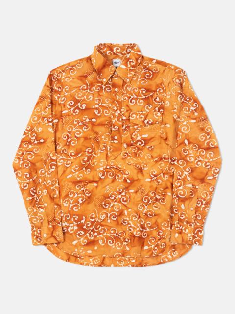 J. PRESS TRIM FIT ORANGE BATIK PRINT MADRAS SPORT SHIRT
