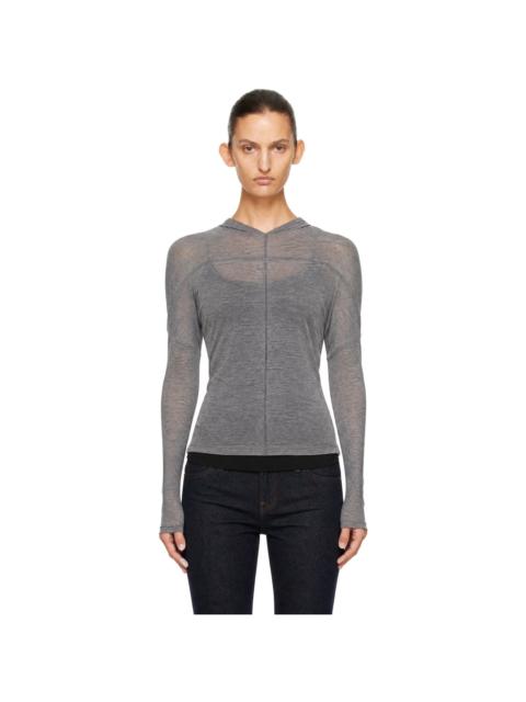 Victoria Beckham Gray Draped Top