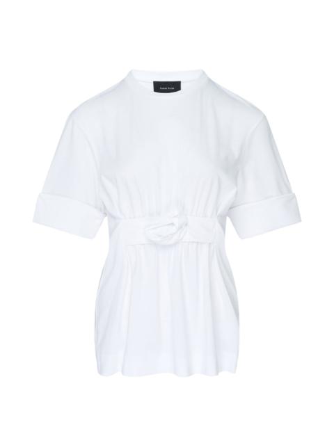 Simone Rocha Gathered Rose Wire Sleeve Tee