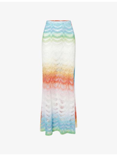 Missoni Gradient Raschel-Knit Maxi Skirt