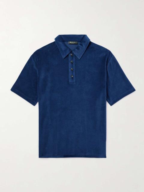 Cotton and Silk-Blend Velour Polo Shirt