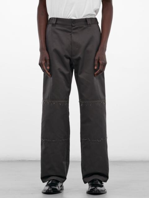 MM6 Maison Margiela Anthracite Twill Wide Leg Trousers