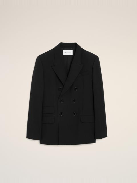 AMI Paris BLACK DOUBLE BREASTED STRAIGHT-FIT WOOL BLAZER