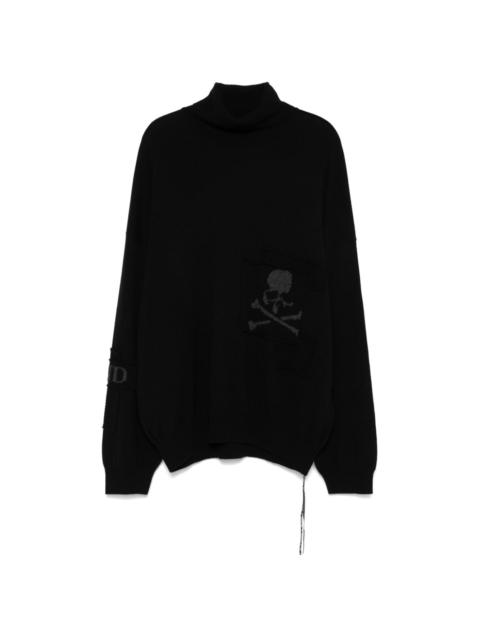 MASTERMIND WORLD patchwork turtleneck sweater